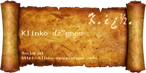 Klinko Ágnes névjegykártya